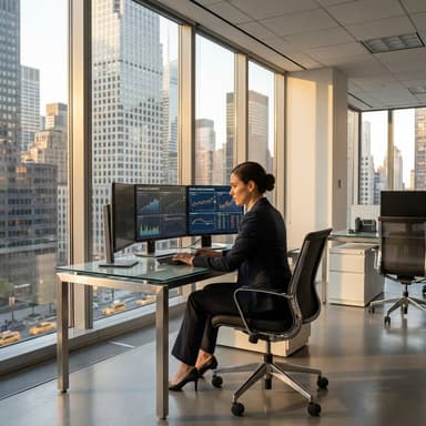 Financial services professional at desk